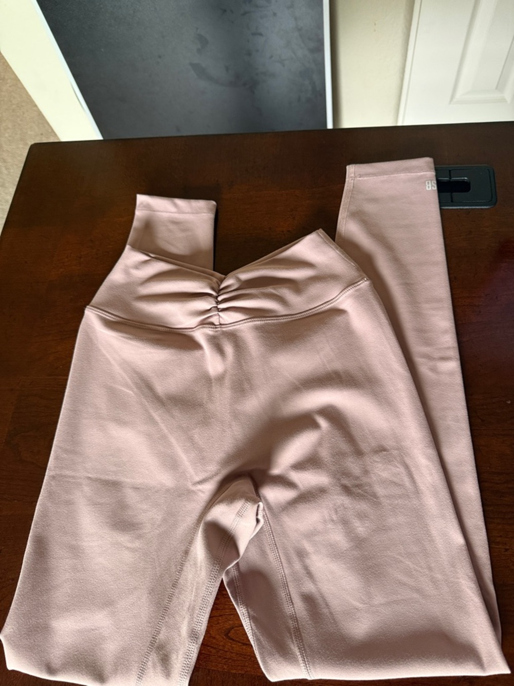 Crop Shop Boutique Dusty Pink High-Waist Ruched Front and back Leggings